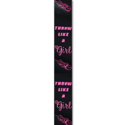 throw like a girl imprint ribbon