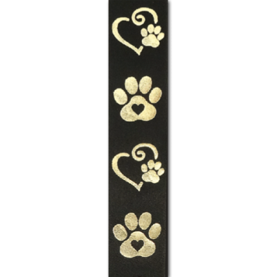 heart paws imprint ribbbon