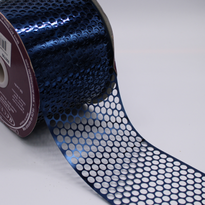 #4O navy honeycomb ribbon