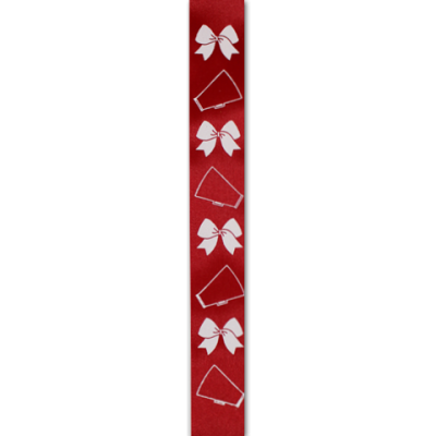 Bows and megaphones imprint ribbon