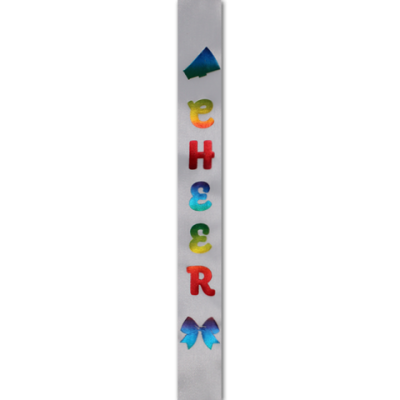 Cheer bow and megaphone imprint ribbon