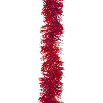 red tinsel foil garland
