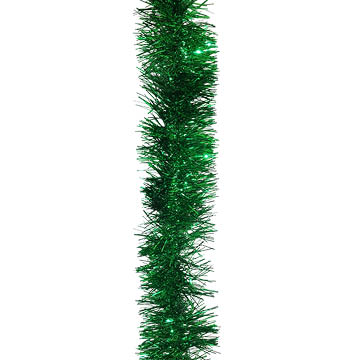 green tinsel foil garland