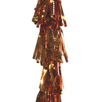 orange tassel foil garland
