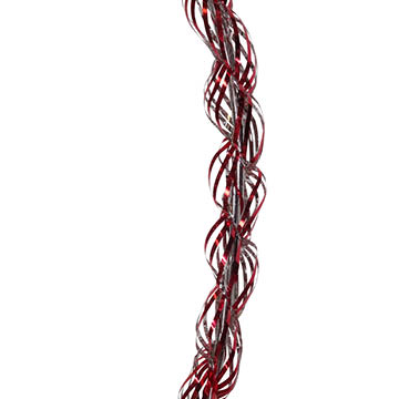 red swirl foil garland