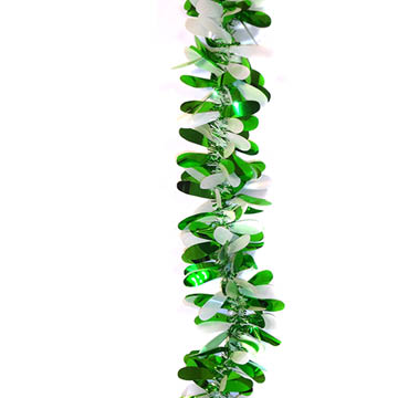 green petal foil garland