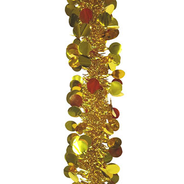 gold circles foil garland