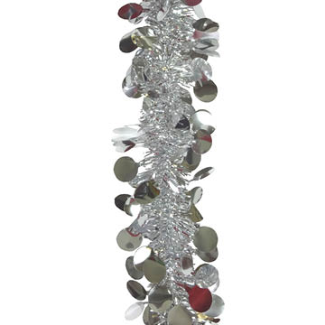 silver circles foil garland