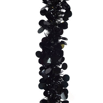 black circles foil garland
