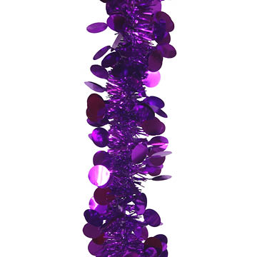 purple circles foil garland